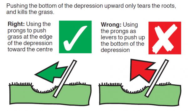 How to repair a divot or pitch mark correctly - Via the St Andrews blog