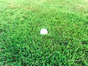 Don't try to get backspin when the ball is in the semi rough like this